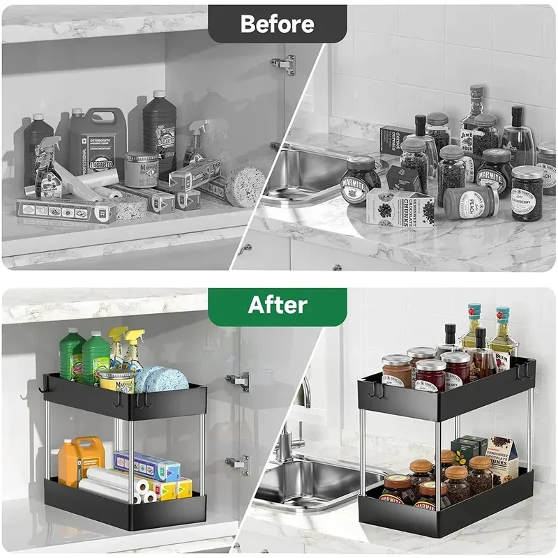 Home Household 1 Pcs 2 Tier Un - Home Goods Bathroom Cabinets บทวิจารณ์และราคา