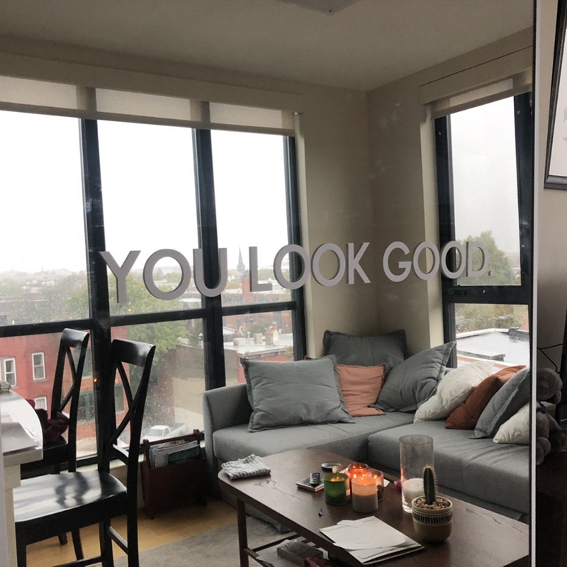 You Look Good Mirror Wall Stic - Home Goods Bathroom Cabinets บทวิจารณ์และราคา