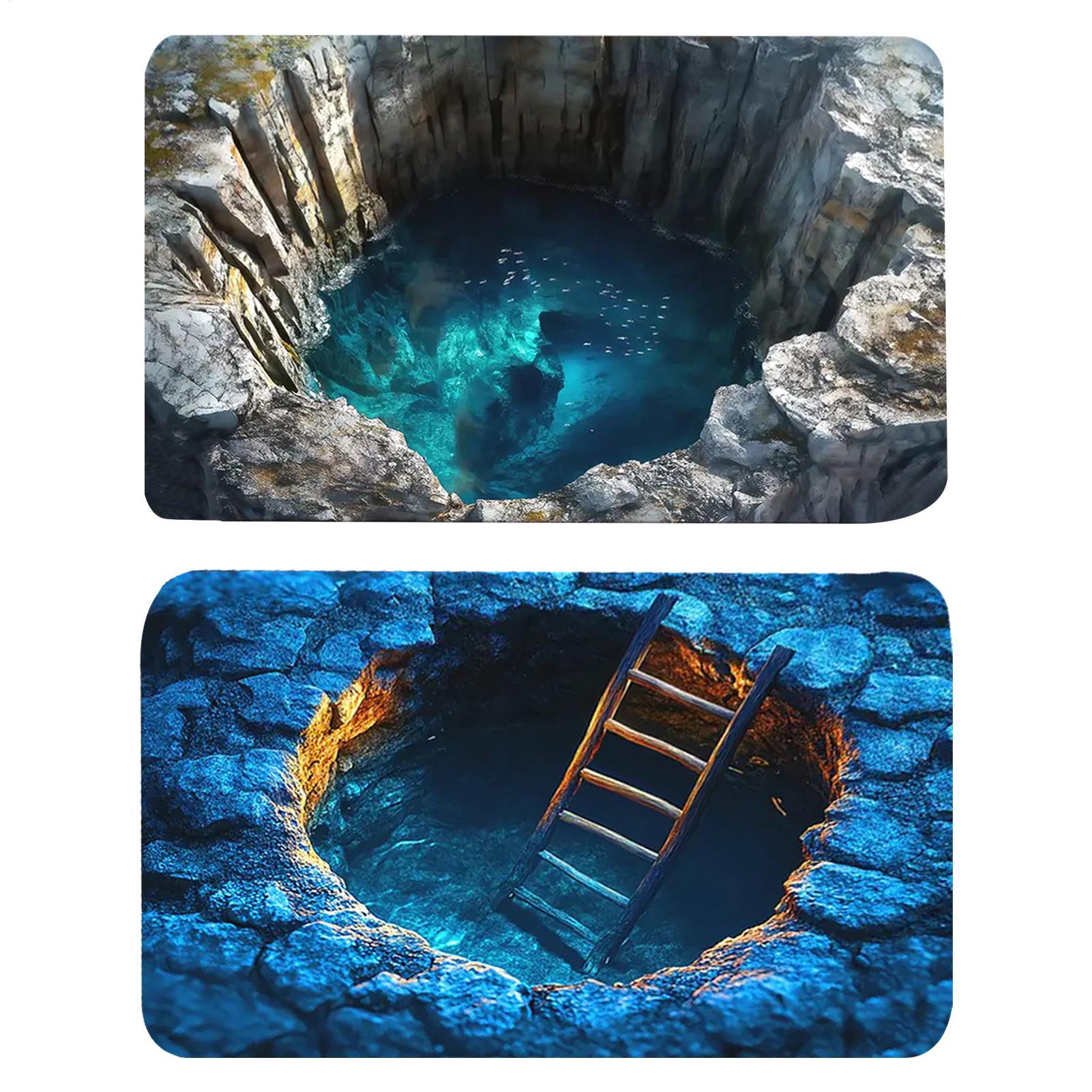 3D Optical Illusion Hole Rug N - Home Kitchen Bathroom Cleaning บทวิจารณ์และราคา