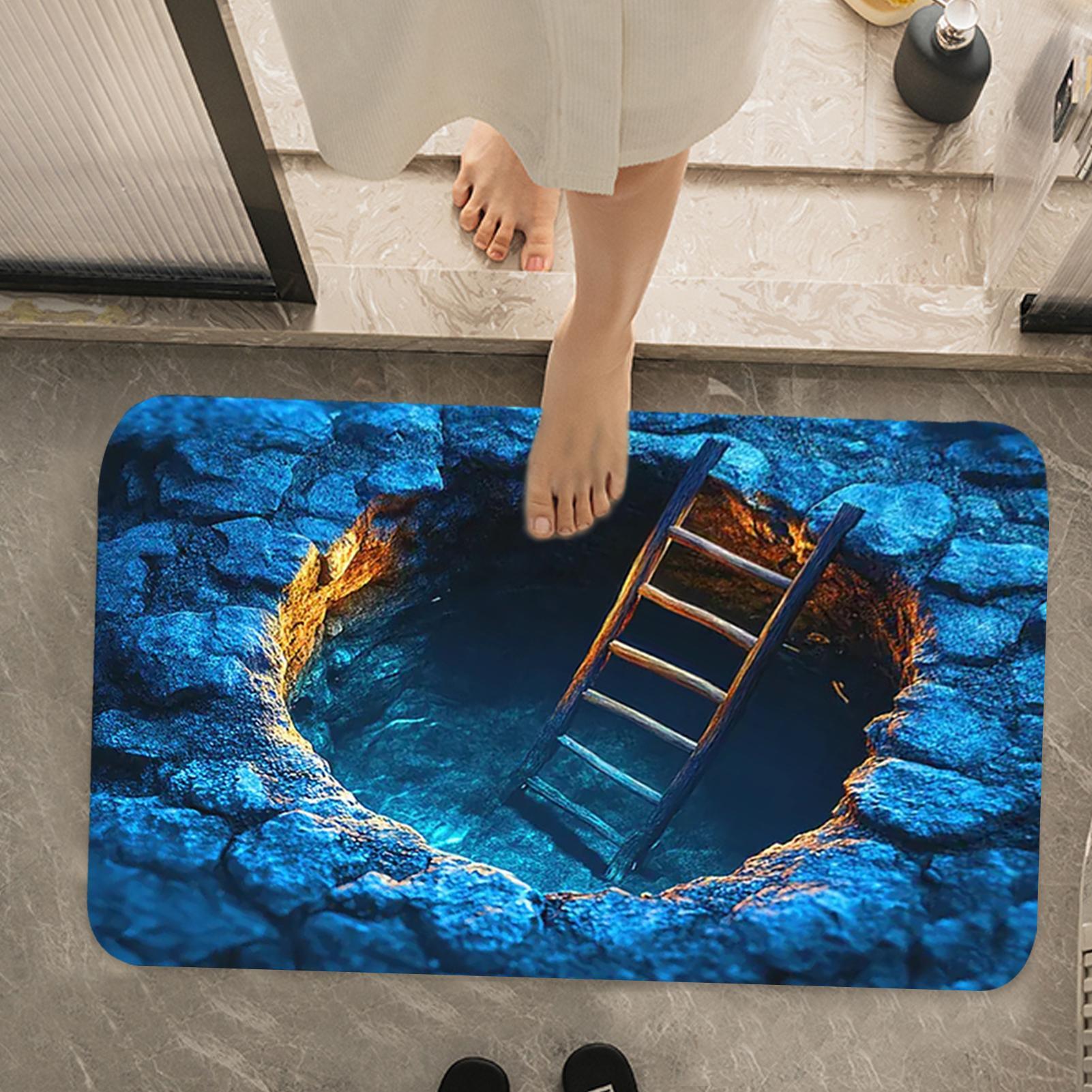 3D Optical Illusion Hole Rug N - Home Kitchen Bathroom Cleaning บทวิจารณ์และราคา