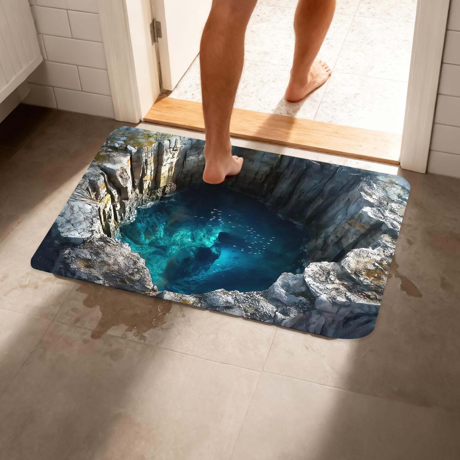 3D Optical Illusion Hole Rug N - Home Kitchen Bathroom Cleaning บทวิจารณ์และราคา