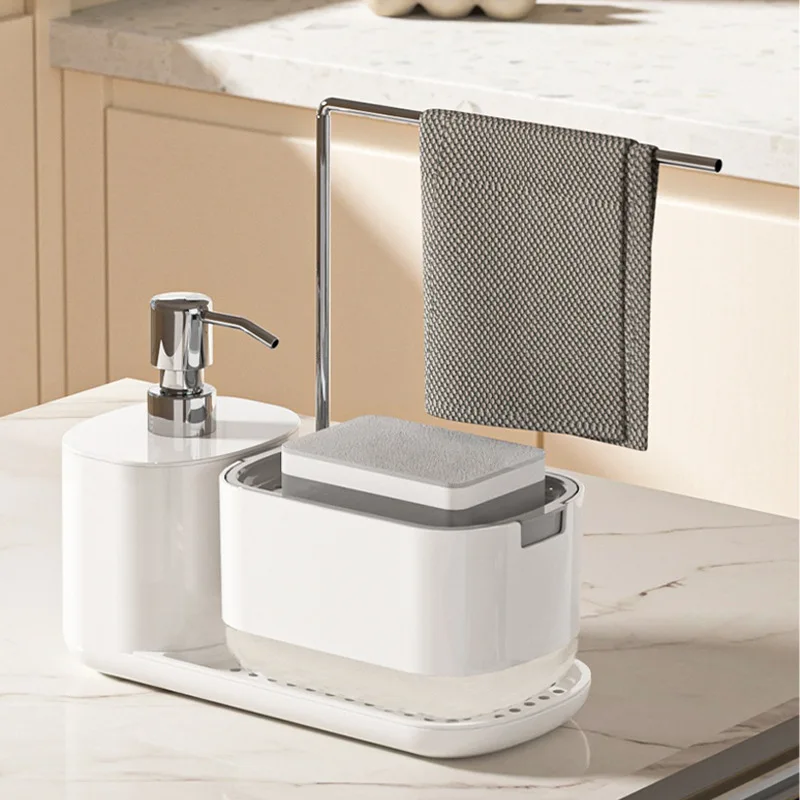Soap Dispenser With Sponge Hol - Home Kitchen Bathroom Cleaning บทวิจารณ์และราคา