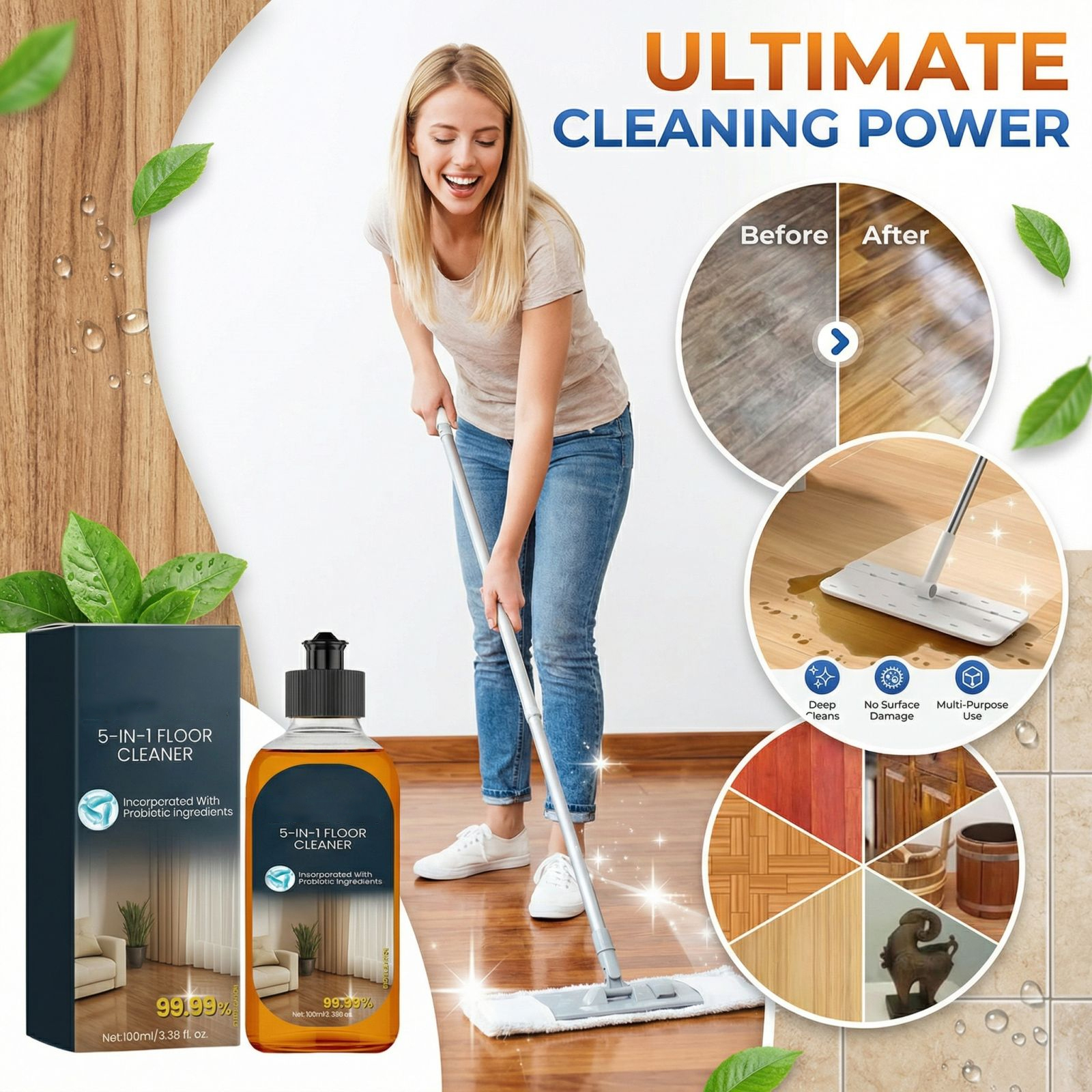 100ml Efficient Cleaning Agent - Home Kitchen Bathroom Cleaning บทวิจารณ์และราคา
