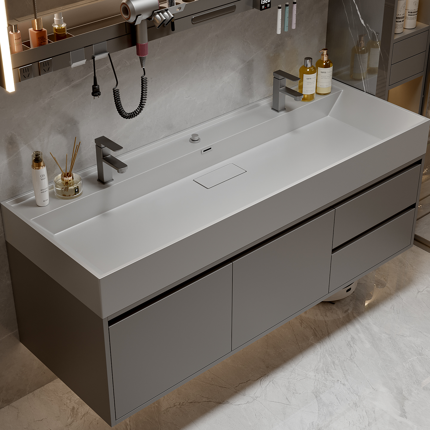 Drawers Paper Bathroom Cabinet - Home Bathroom Partition Wall บทวิจารณ์และราคา