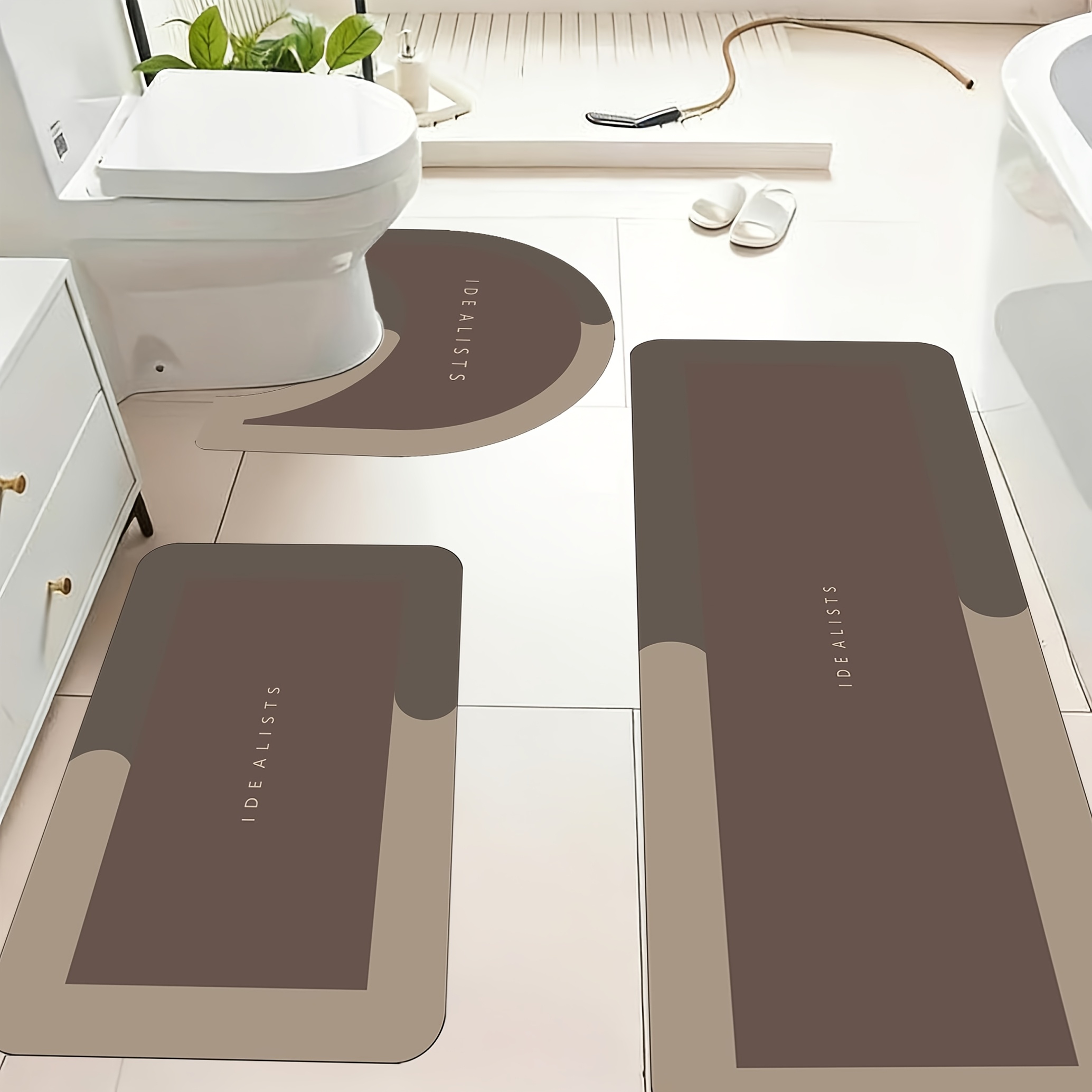 Modern Minimalist Bath Mat Set - Home Made Bathroom Vanity บทวิจารณ์และราคา