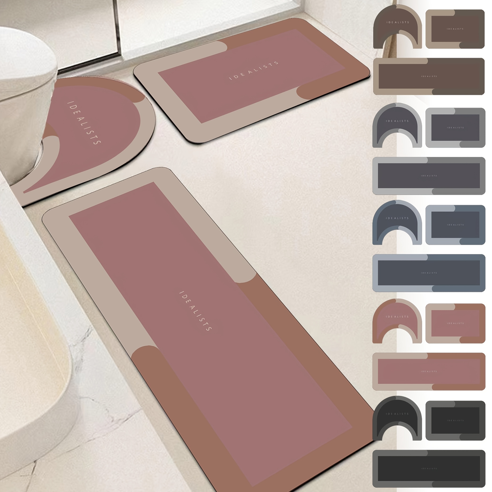 Modern Minimalist Bath Mat Set - Home Made Bathroom Vanity บทวิจารณ์และราคา