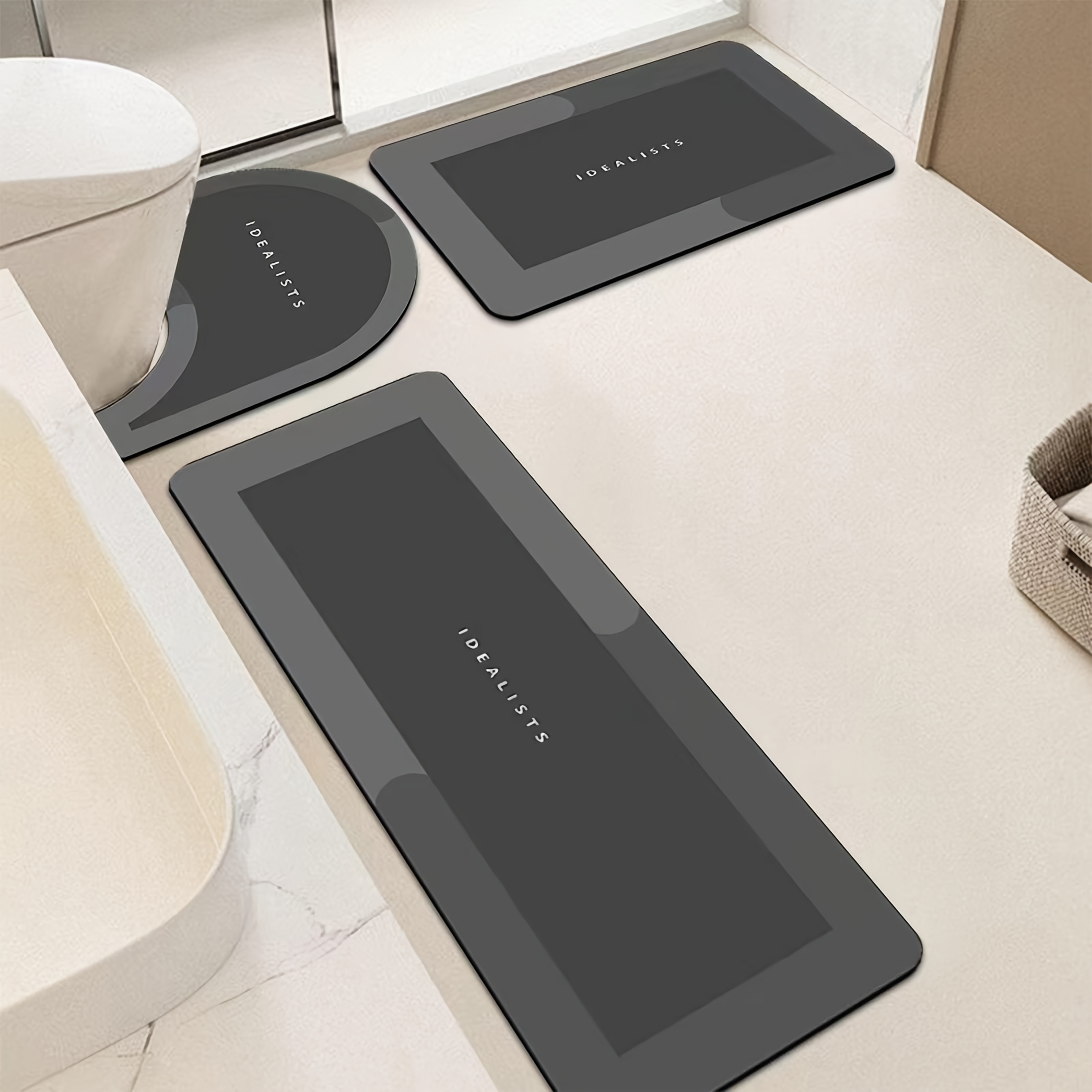 Modern Minimalist Bath Mat Set - Home Made Bathroom Vanity บทวิจารณ์และราคา