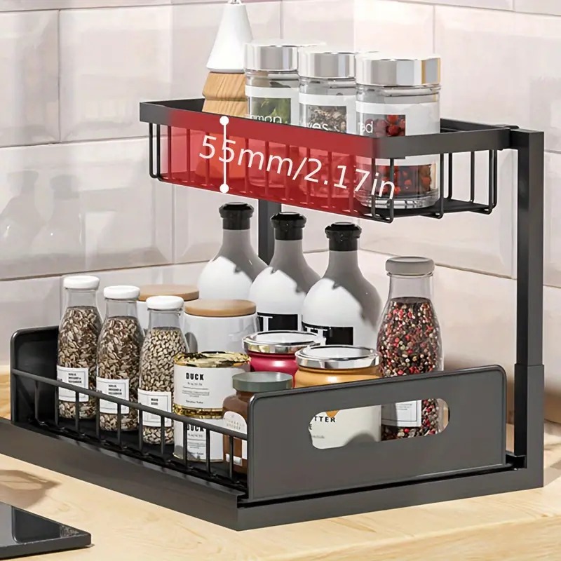 2 Tier Under Sink Organizer Pu - Home Goods Bathroom Cabinets บทวิจารณ์และราคา