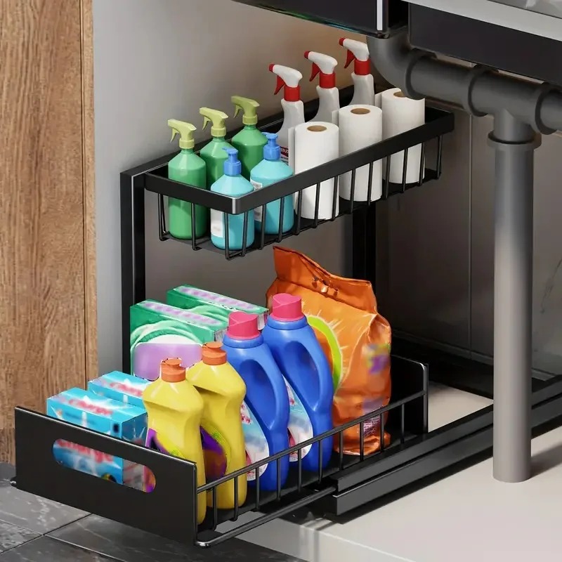 2 Tier Under Sink Organizer Pu - Home Goods Bathroom Cabinets บทวิจารณ์และราคา