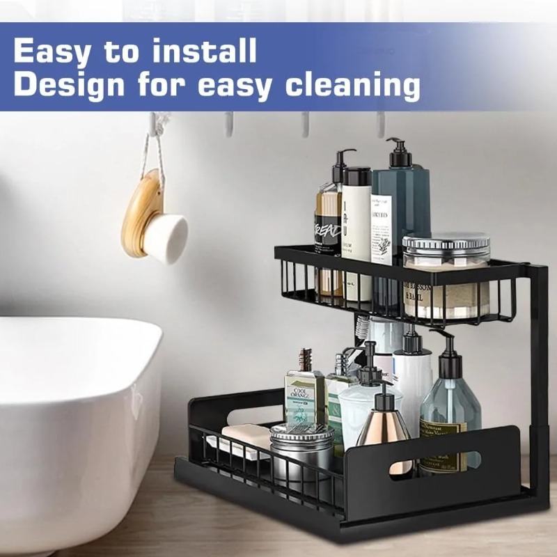 2 Tier Under Sink Organizer Pu - Home Goods Bathroom Cabinets บทวิจารณ์และราคา